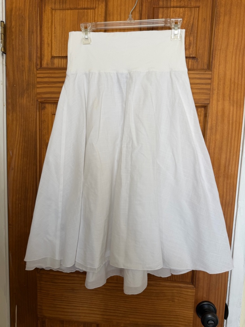 Eileen Fisher 100% cotton White Asymmetrical A line Skirt